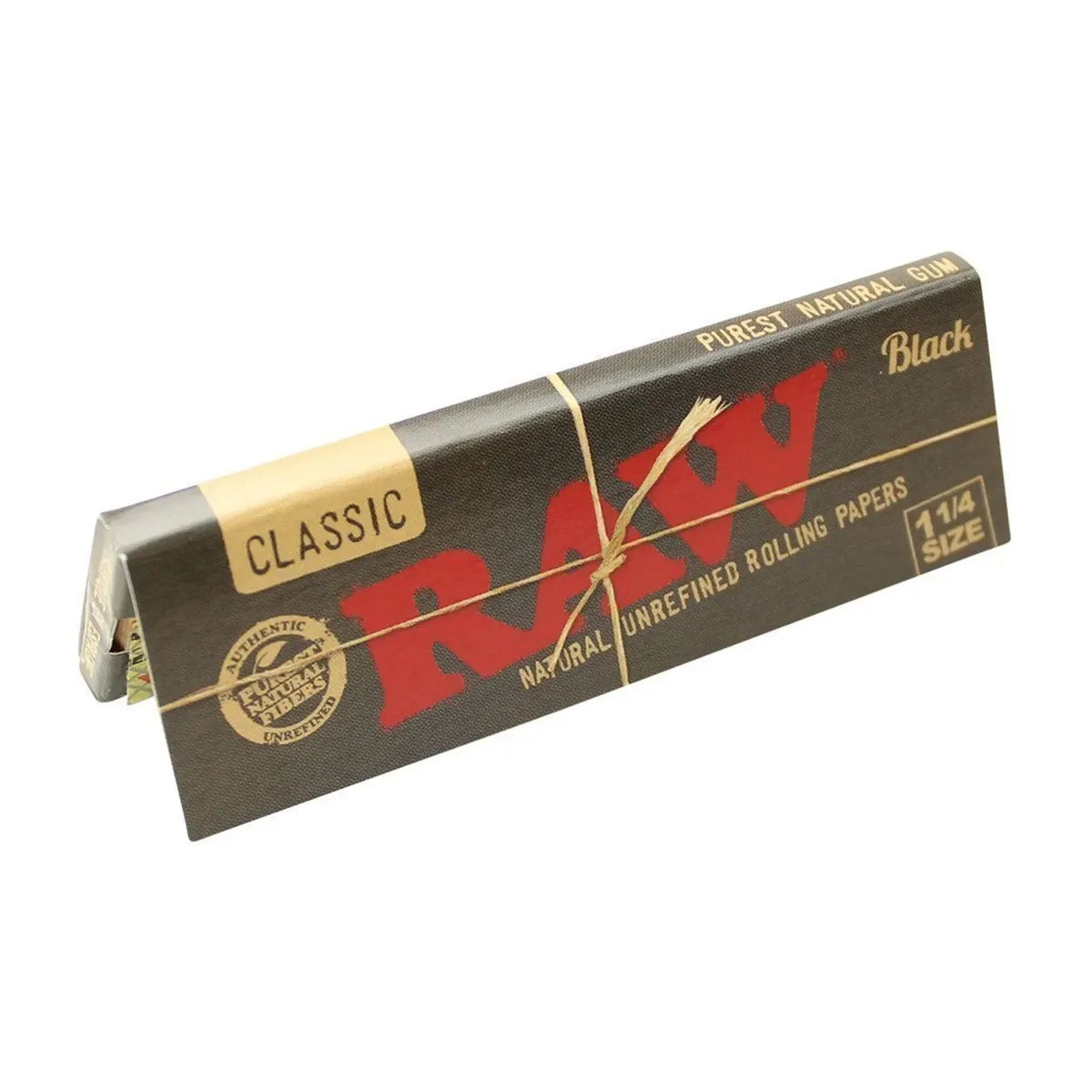 RAW® Black Natural Unrefined Rolling Papers 1¼ (50ct)