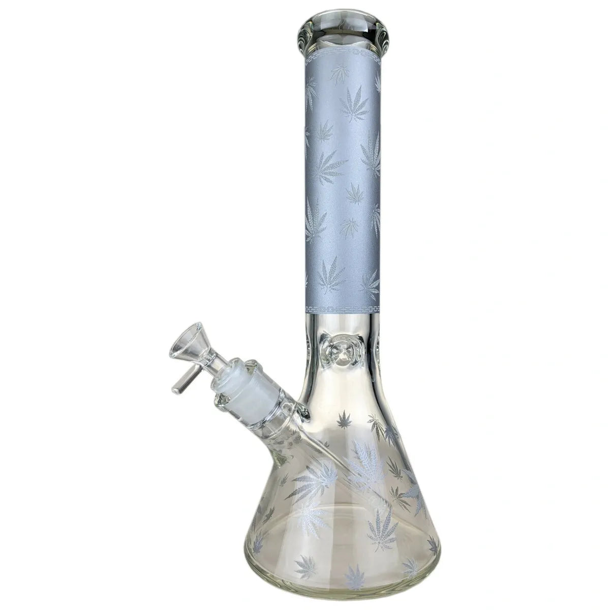 14" Glow in the Dark Leaf Decal Beaker Water Pipe