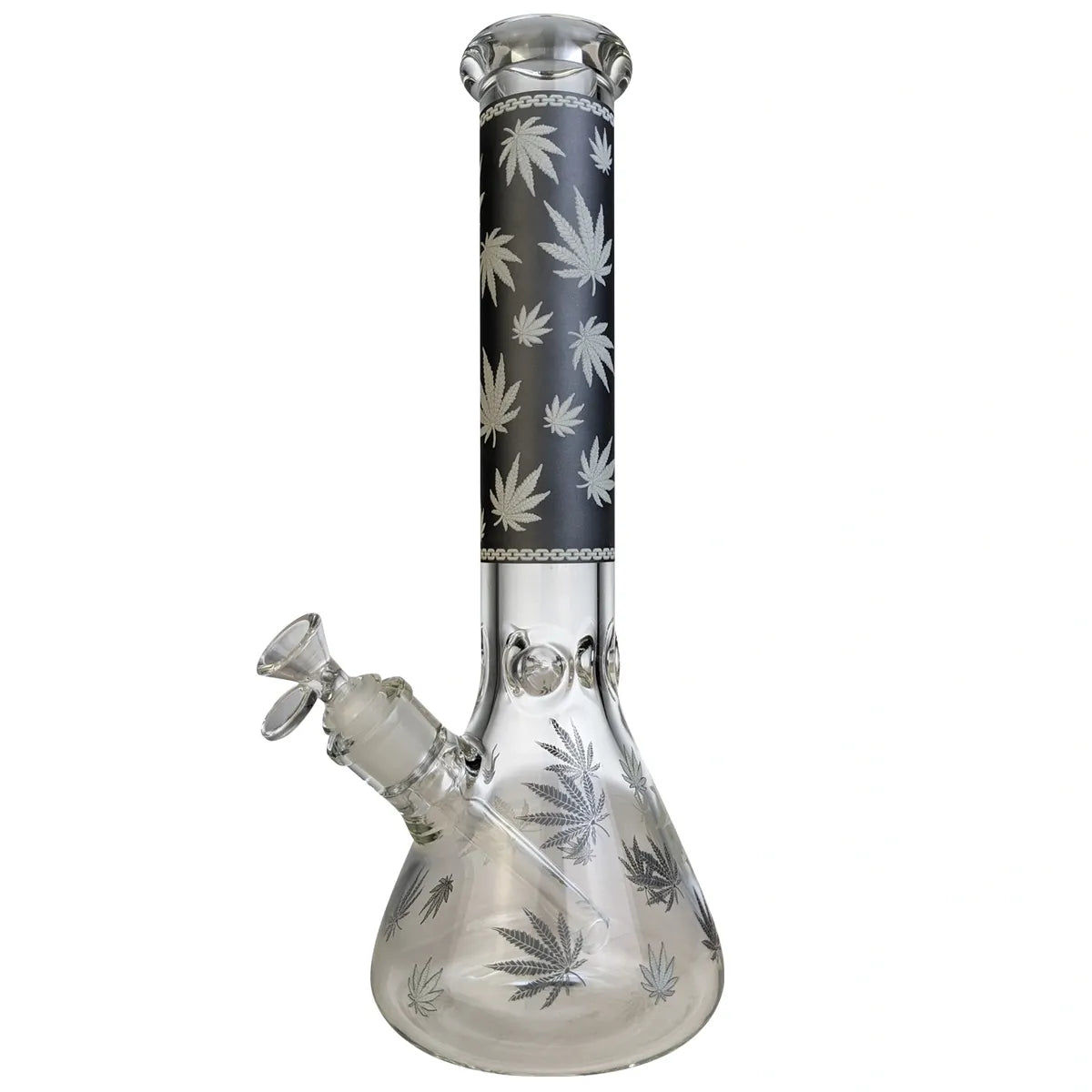 15" Glow in the Dark Leaf Decal Beaker Water Pipe