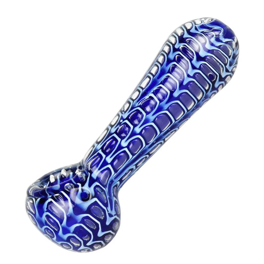 Serpent Scales Double Glass Spoon Pipe 4.5"